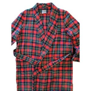 Vintage Pendleton Wool Robe Mens L Red Prince Charles Edward Stewart Tartan Long